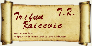 Trifun Raičević vizit kartica